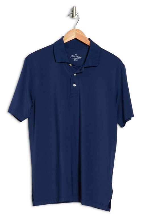 Brooks Brothers Knit Solid Polo In Navy