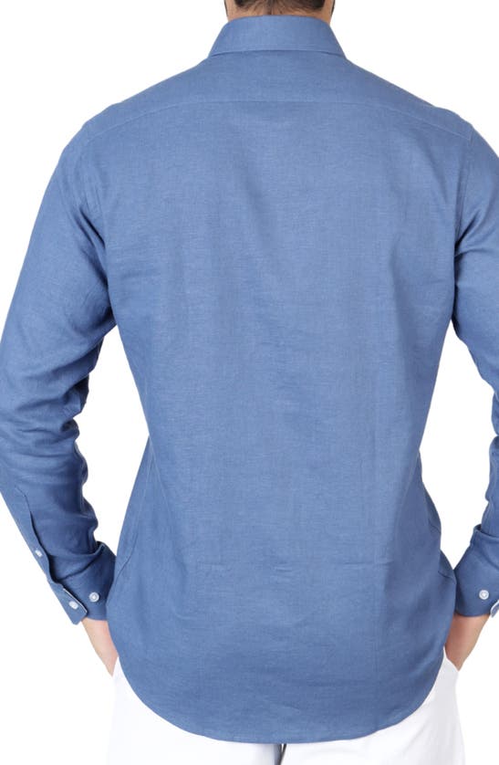 Tailorbyrd Linen Blend Shirt In Denim