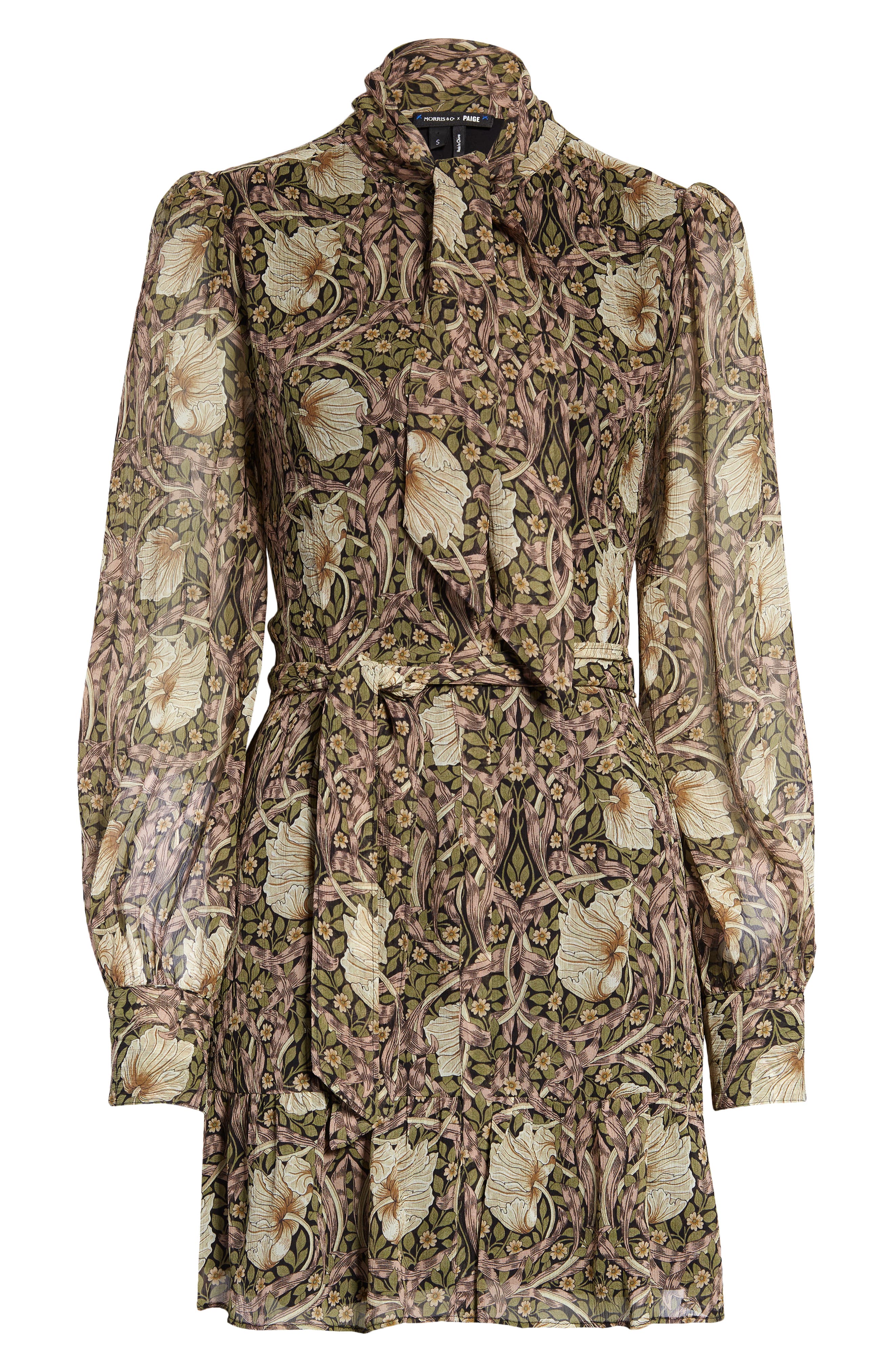 Long Sleeve Silk Georgette Minidress 
