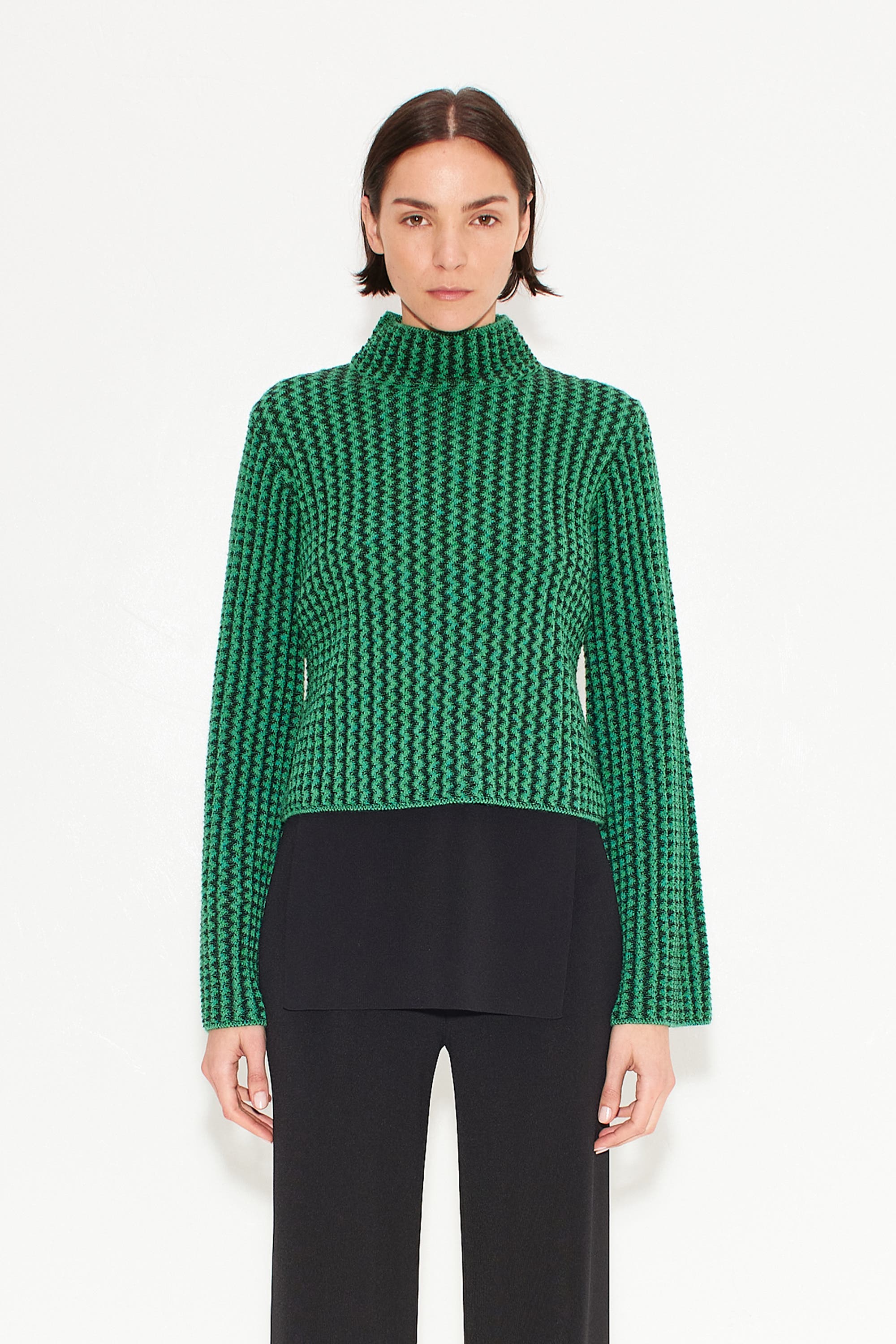 SIMONMILLER PEEP TEXTURED KNIT SWEATER in Gummy Green 
