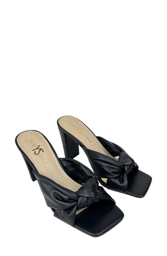 Shop Yosi Samra Hazel Knotted Slide Sandal In Black