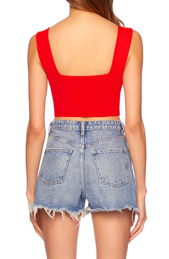 Susana Monaco Square Neck Cropped Tank Top In Perfect Red