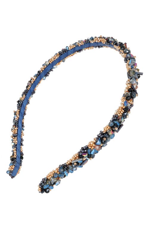 L. Erickson Crystal Coated Headband in Midnight/Gold at Nordstrom