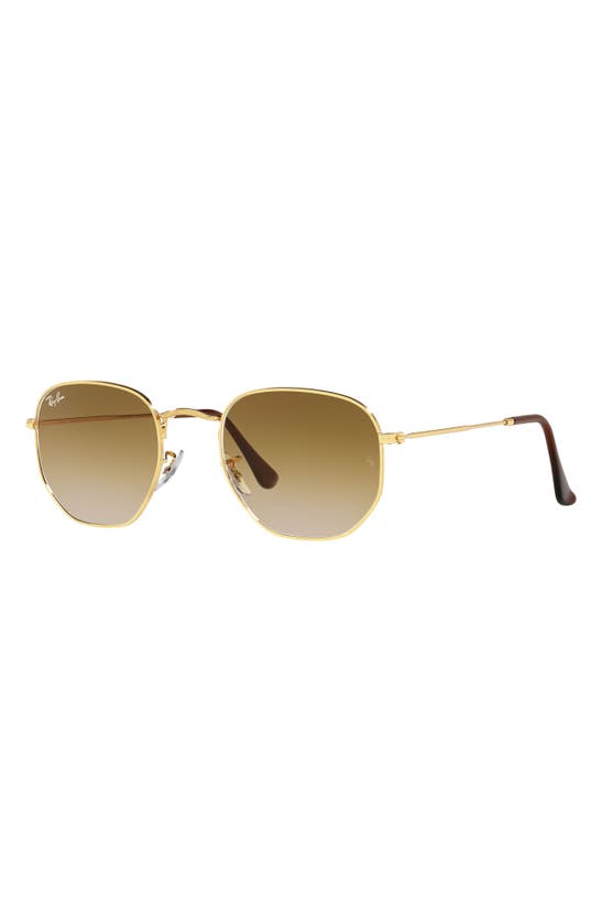 Ray Ban 51mm Gradient Aviator Sunglasses In Arista/ Clear Gradient Brown