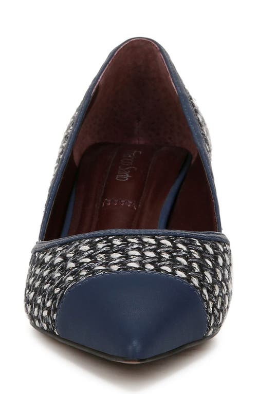 Shop Franco Sarto Darcy Pointed Toe Kitten Heel Pump In Navy