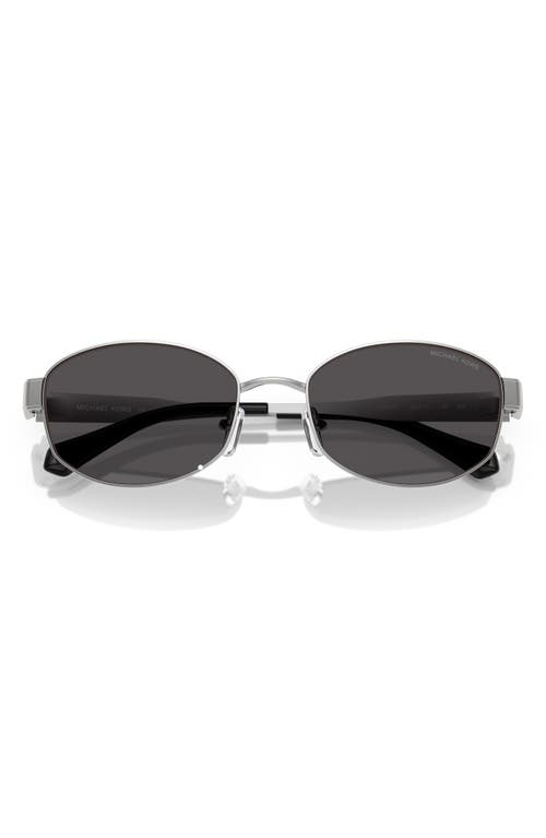 Shop Michael Kors 56mm Oval Sunglasses In Silver