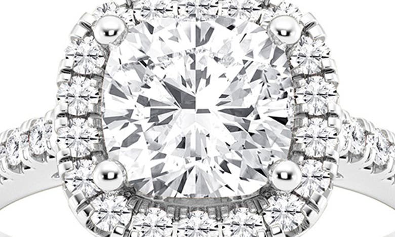 Badgley Mischka 14k Gold Cushion Cut Lab Created Diamond Halo Ring In White