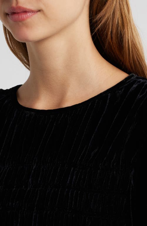 Shop Rails Rosie Velvet Smocked Peplum Top In Black Velvet