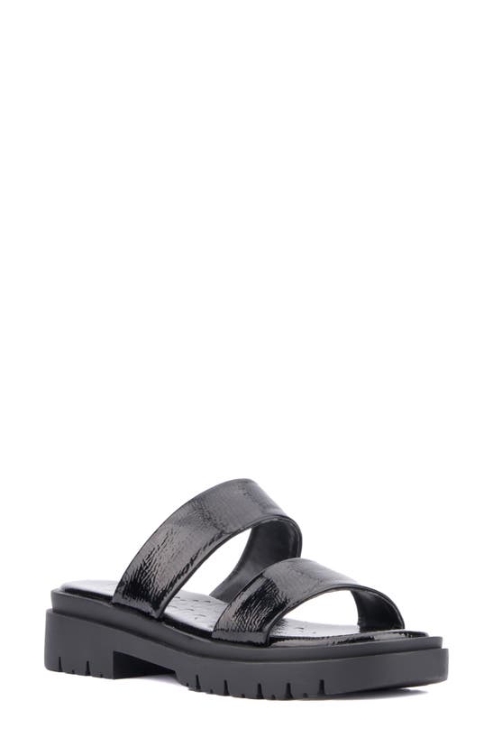 Shop Olivia Miller Tempting Platform Slide Sandal In Black