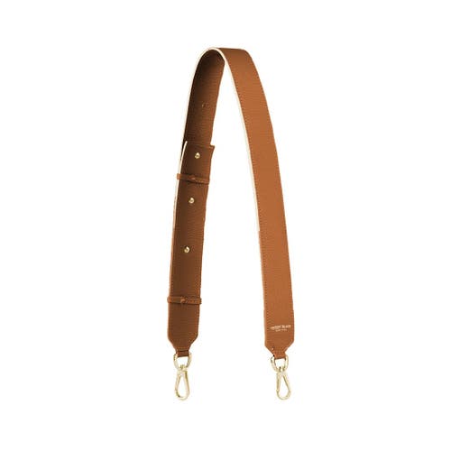 Shop Teddy Blake Stampatto Leather Wide Strap In Camel Brown