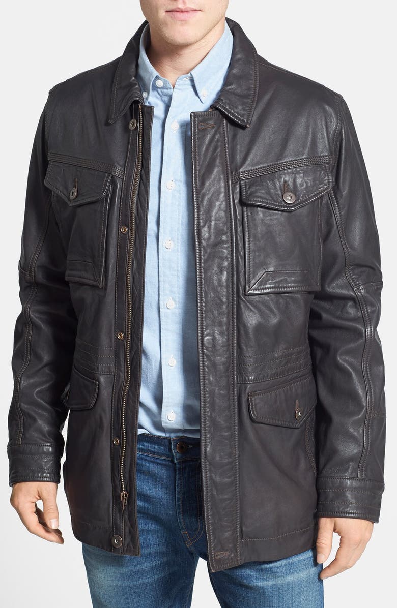 Timberland Mt Clay Regular Fit Leather Field Jacket
