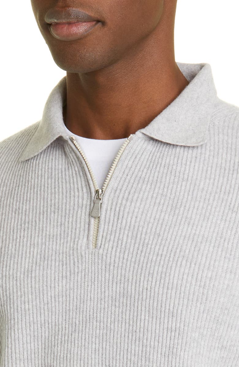 Eleventy Long Sleeve Fine Gauge Cashmere Zip Polo Sweater | Nordstrom