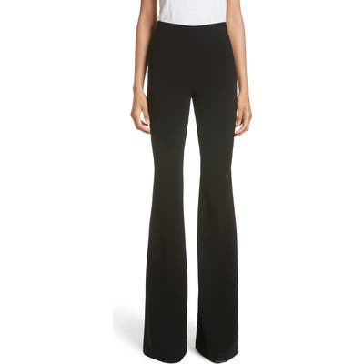 Brandon Maxwell Crepe Flare Pants, Black