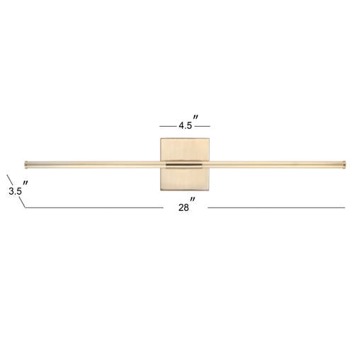 Jonathan Y Makena Modern Minimalist Dimmable Integrated Led Metal Wall Sconce In Gold