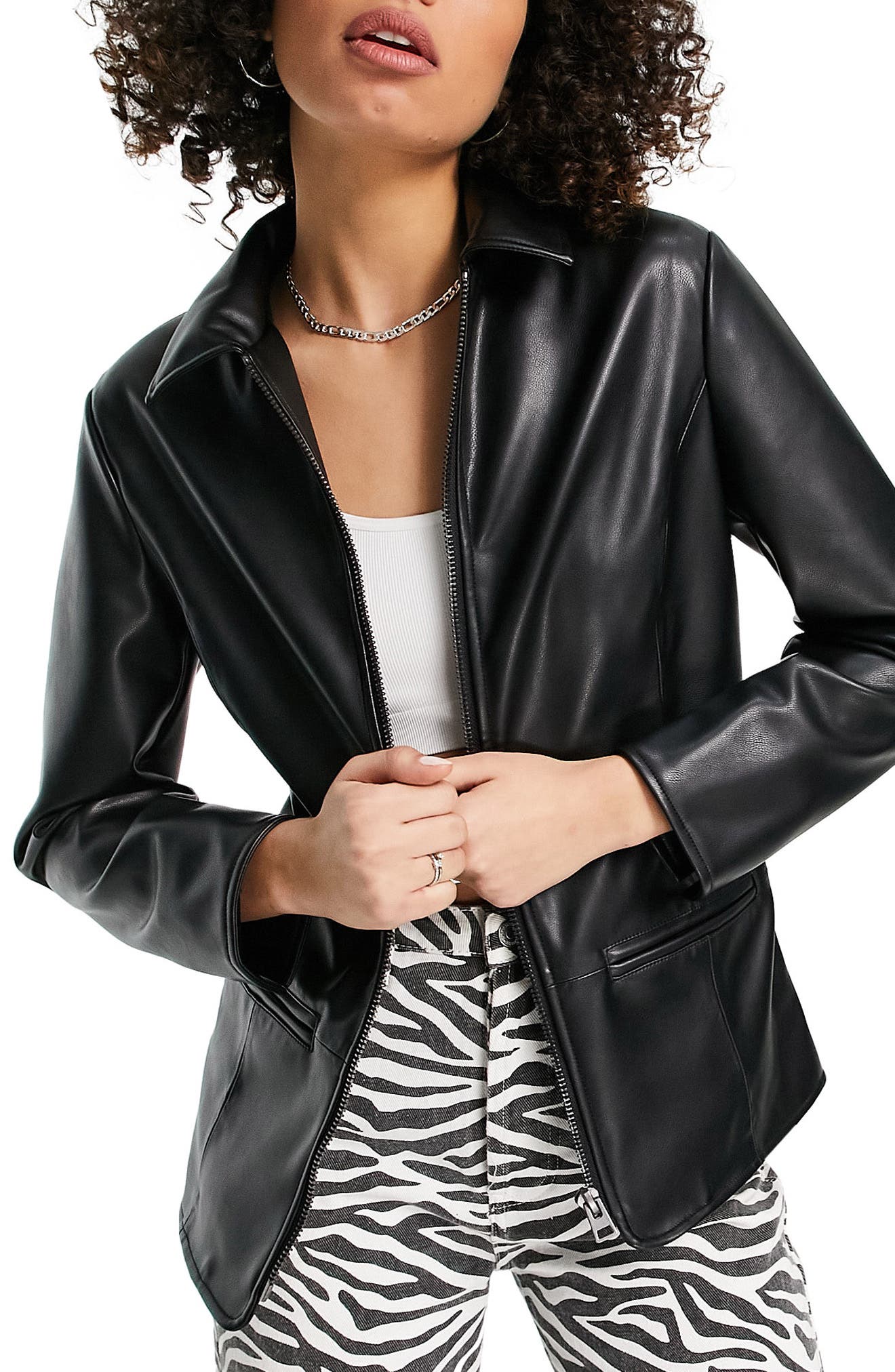 nordstrom topshop faux leather jacket