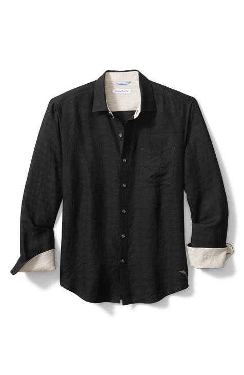 Ventana Plaid Linen Button-Up Shirt