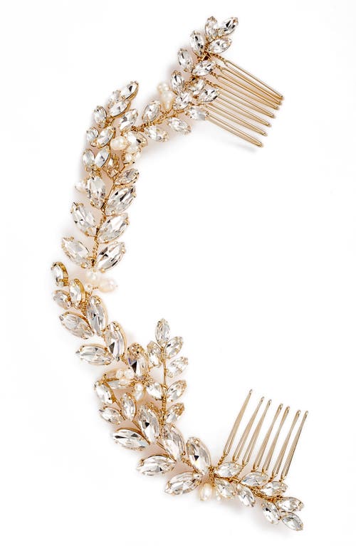 Abrielle Crystal & Pearl Headpiece in Gold