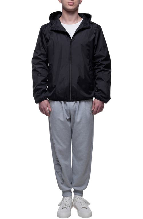 Rokka&rolla Packable Mesh Lined Windbreaker In Black