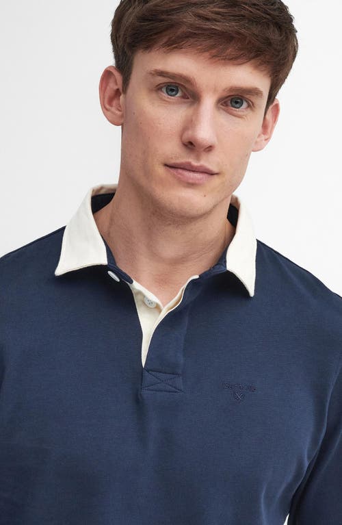 Barbour Howtown Long Sleeve Rugby Shirt In Navy