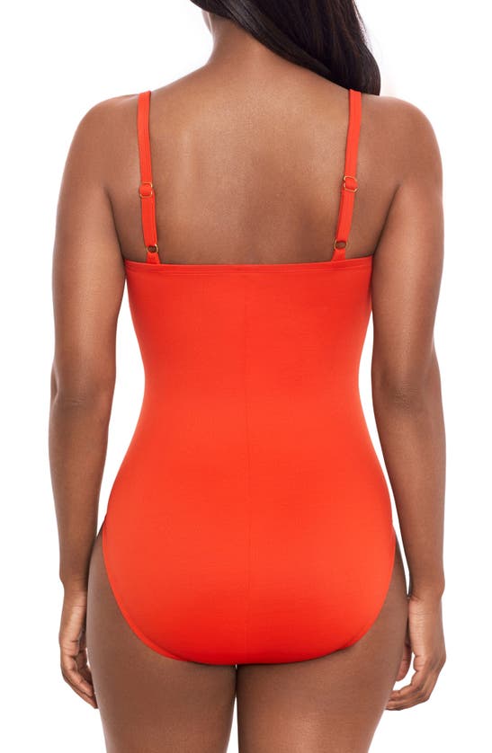 Shop Miraclesuit Rock Solid Starr Underwire One-piece Swimsuit In Arancio