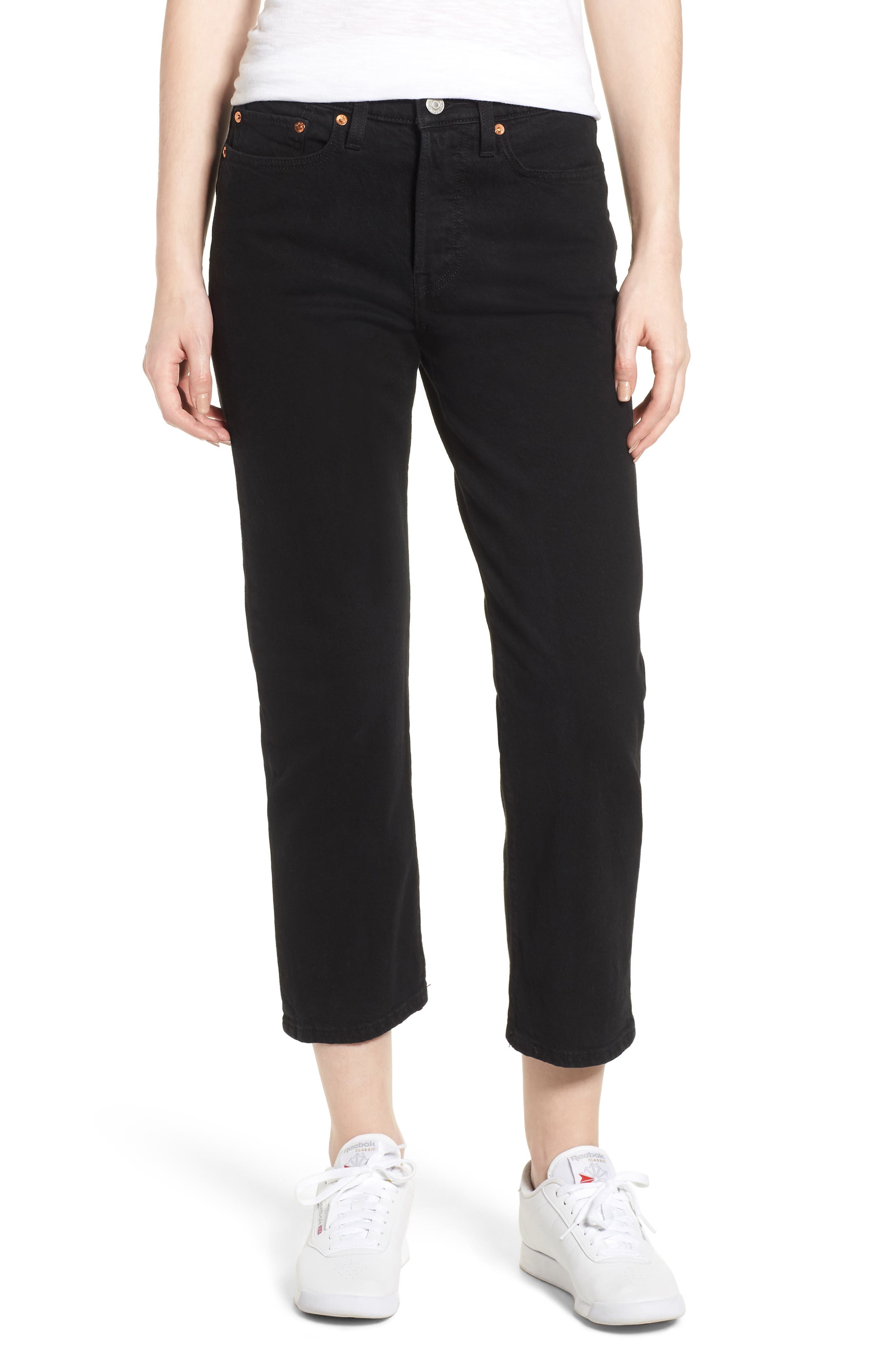 levi's black wedgie straight jeans