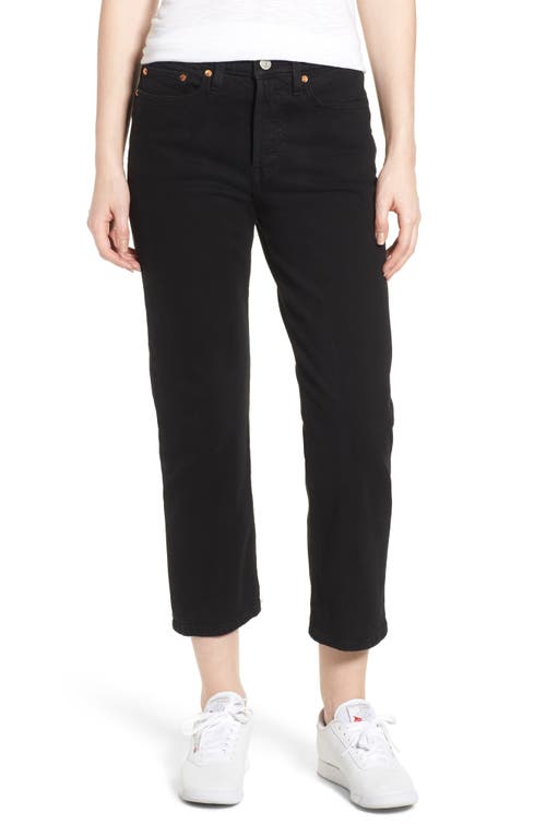levi's Wedgie High Waist Straight Jeans in Black Heart