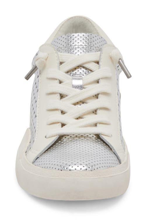 Shop Dolce Vita Zina Perforated 360 Slip-on Sneaker In Silver Leather