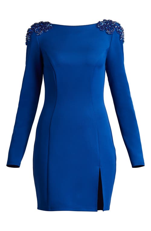 Shop Sho By Tadashi Shoji Cutout Back Long Sleeve Minidress In Neon Blue