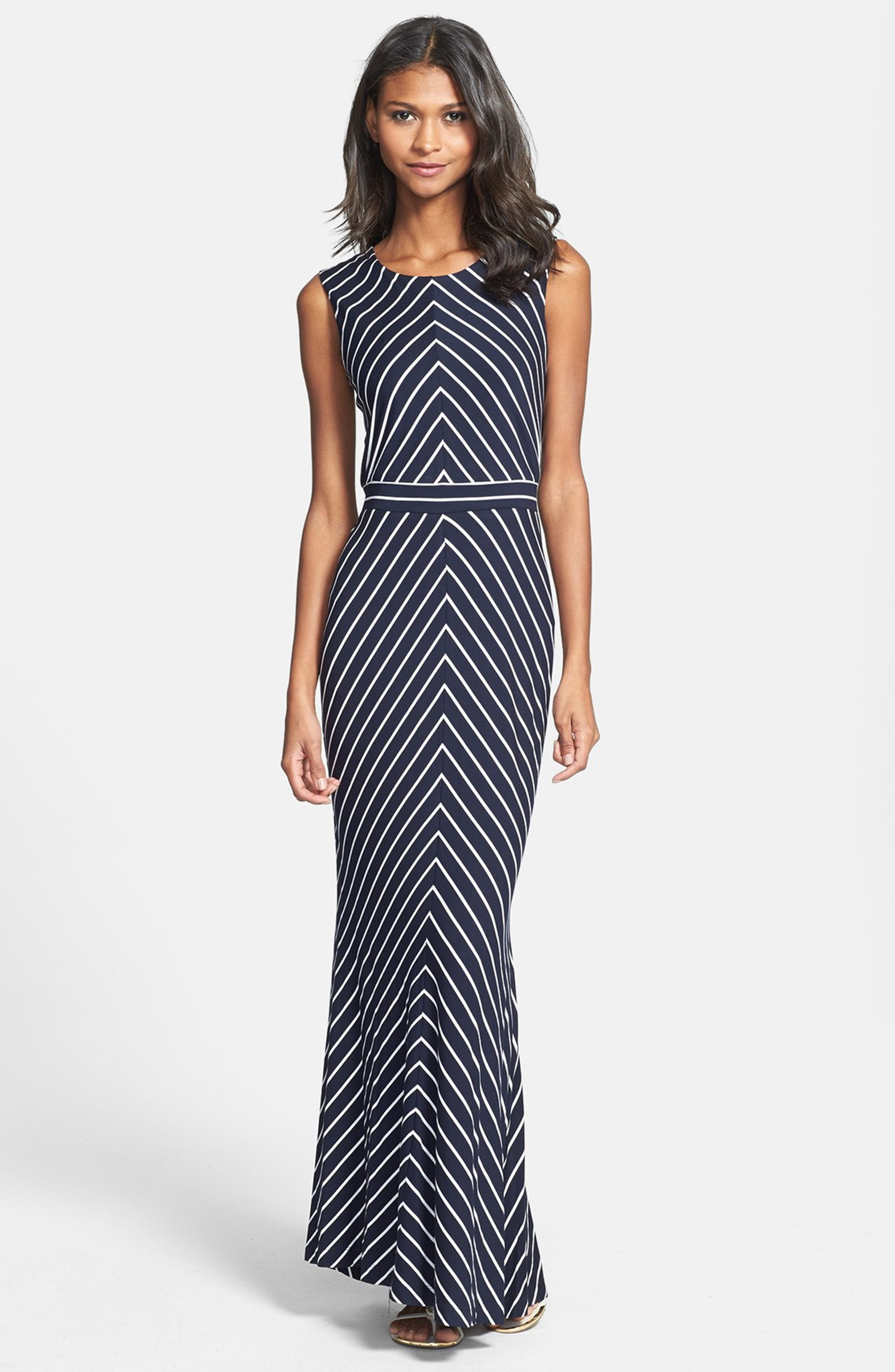 Taylor Dresses Mitered Stripe Maxi Dress Nordstrom