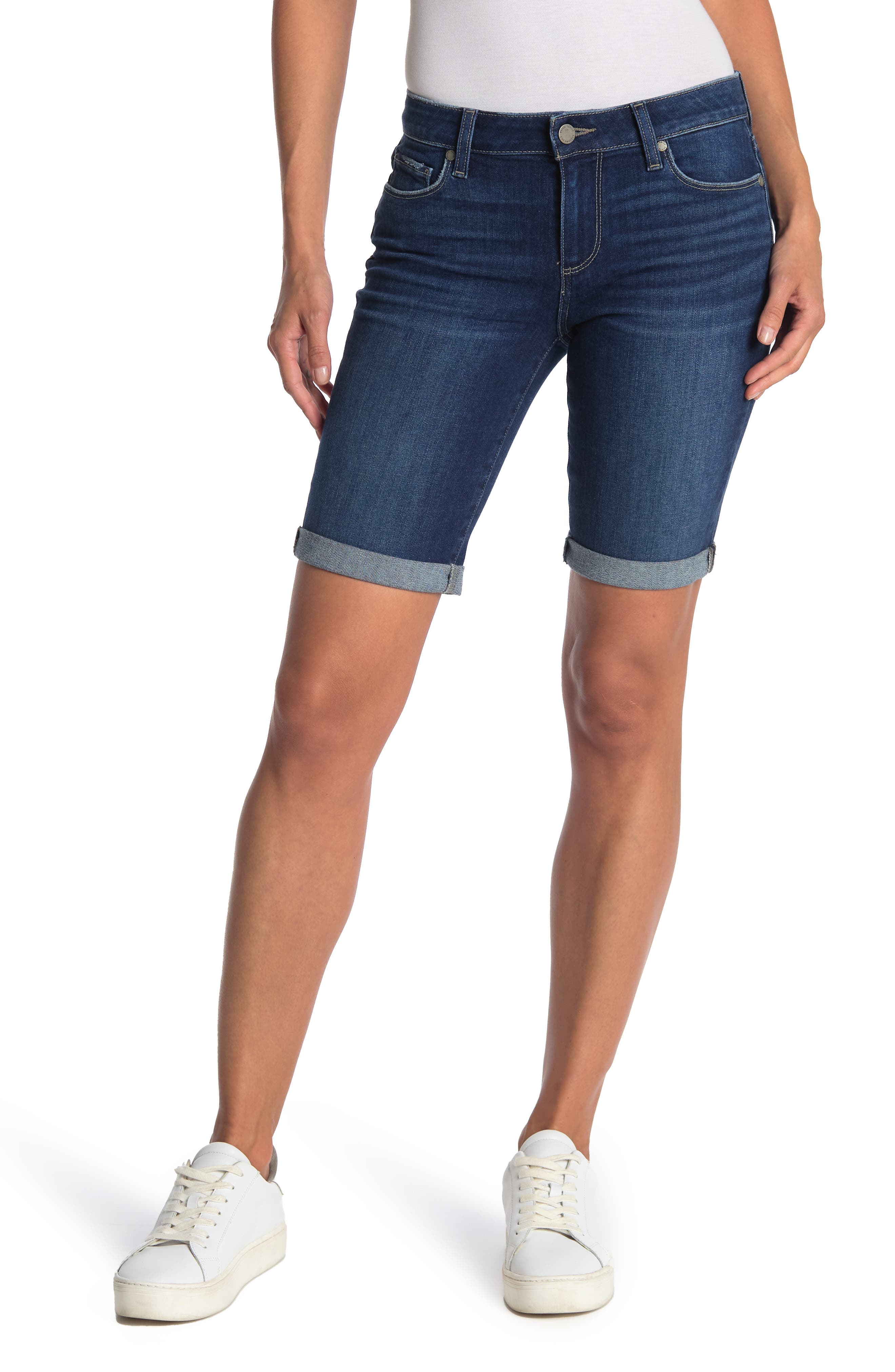 knee length jean shorts