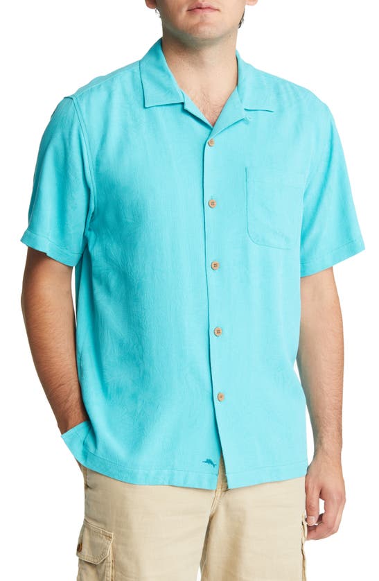 Tommy Bahama Tropic Isle Short Sleeve Button-up Silk Camp Shirt In Ming ...