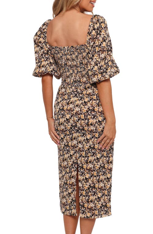 Petal And Pup Petal & Pup Oona Floral Midi Dress In Black