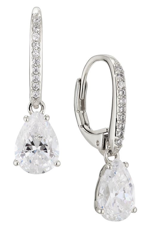 Nadri Modern Love Cubic Zirconia Pear Drop Earrings in Rhodium at Nordstrom