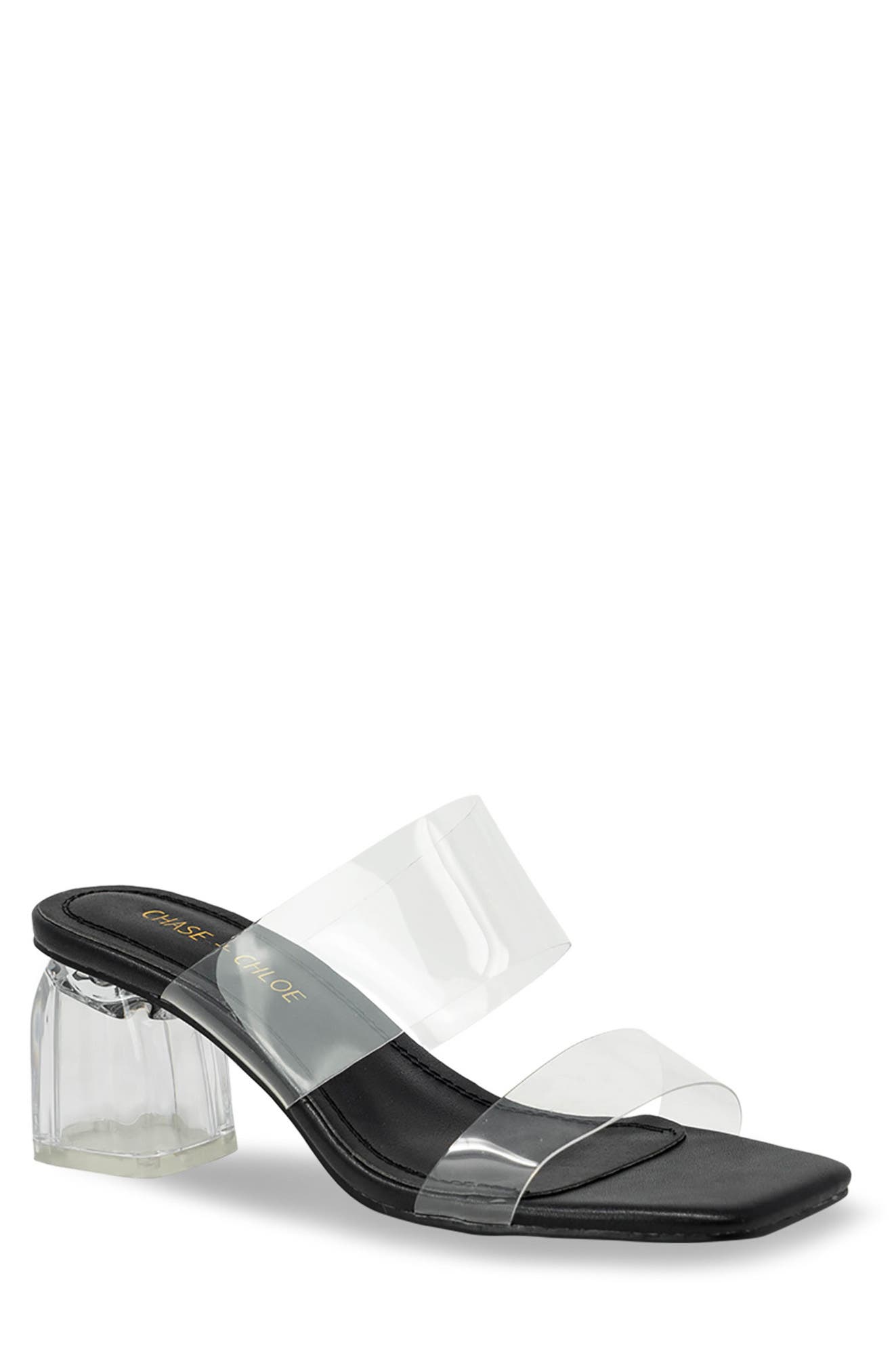 clear heels slip ons