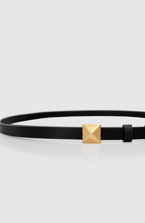 Shop Belle & Bloom Cleopatra Pyramid Stud Leather Belt In Black