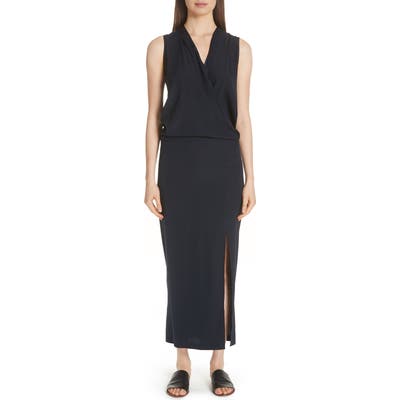 Zero + Maria Cornejo Blouson Stretch Silk Dress, Black