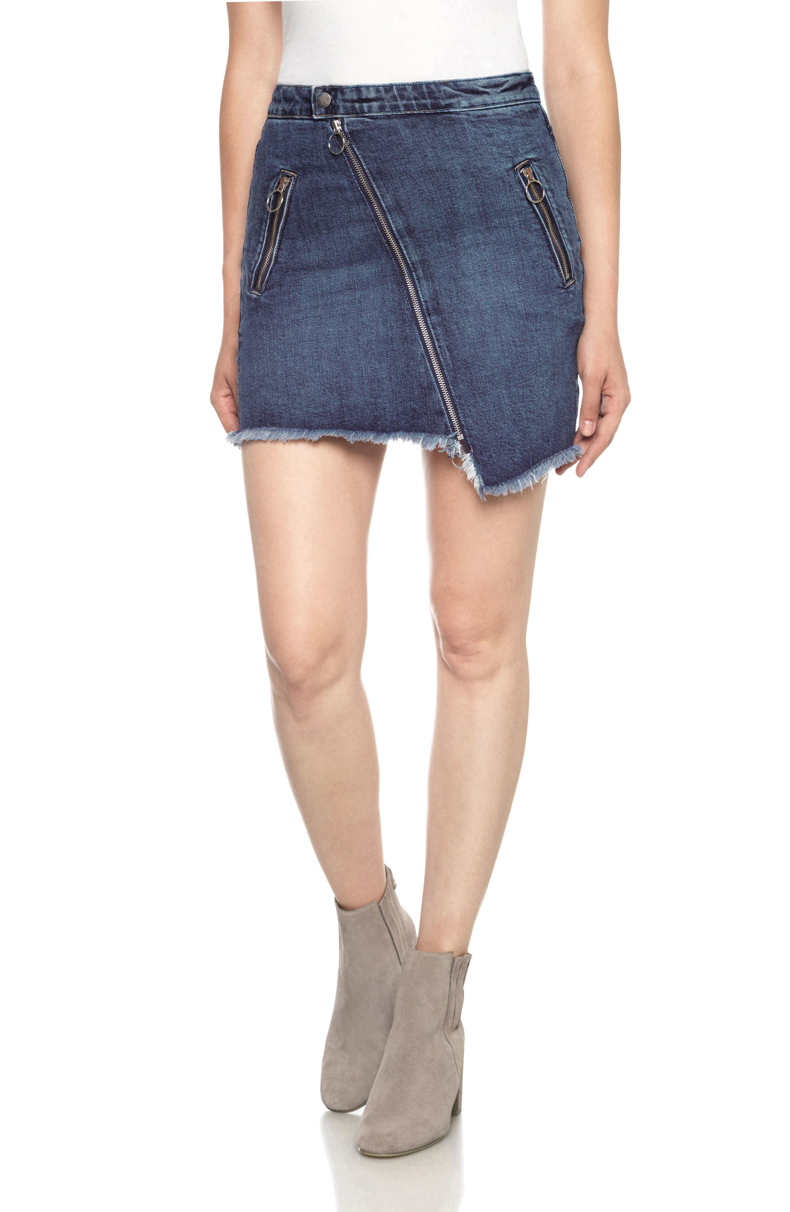 Joe's Asymmetrical Zip Denim Skirt Nordstrom