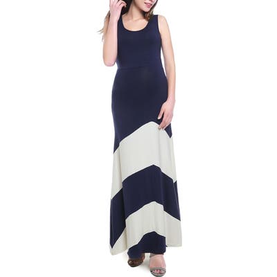 Kimi And Kai Sally Maternity Maxi Dress, Blue