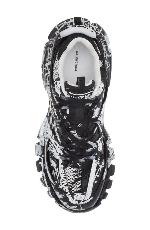 Shop Balenciaga Track Graffiti Sneaker In Black/white