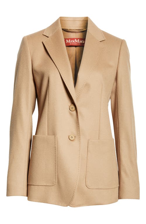 Shop Max Mara Studio Clan Wool Jacket In Camel