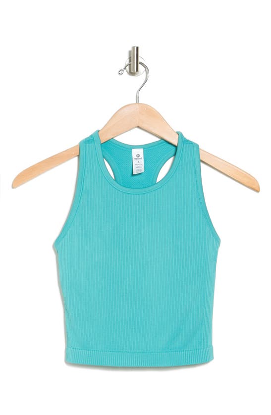 90 Degree By Reflex Racerback Cropped Tank With Bra In Meadowbrook