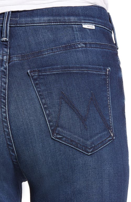 Mother The Hustler Sidewinder High Waist Slit Hem Bootcut Jeans In Tongue And Chic