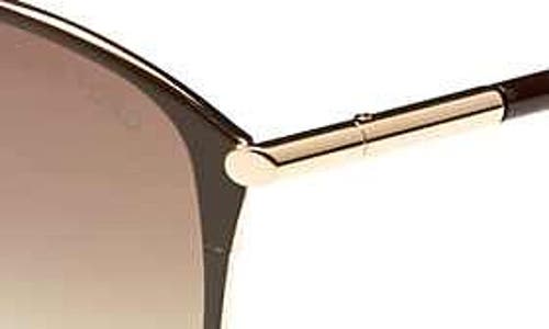 Shop Tom Ford Penelope 59mm Gradient Cat Eye Sunglasses In Shiny Rose Gold/dark Brown