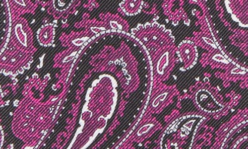 Clifton Wilson Fuschia Paisley Silk Pocket Square In Fuschia