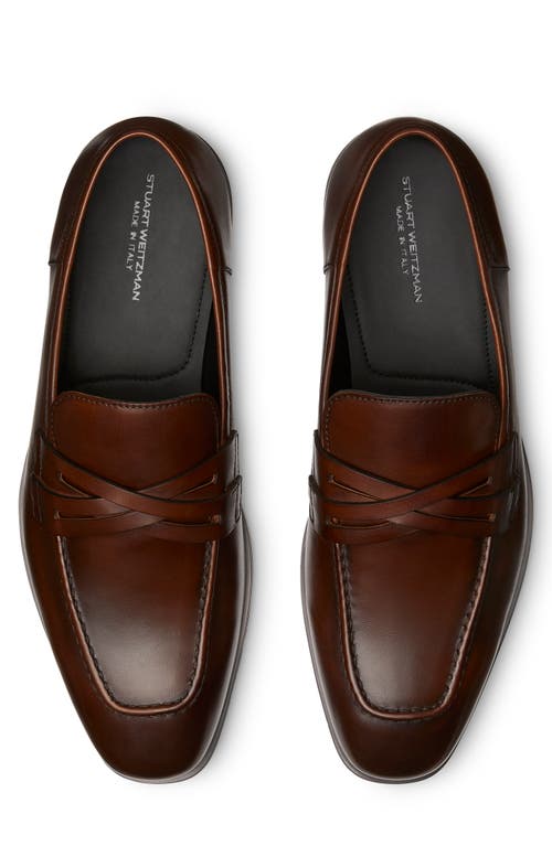 Shop Stuart Weitzman Simon Crisscross Loafer In Brown