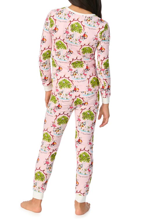 Shop Bedhead Pajamas Kids' Festive Print Fitted Two-piece Pajamas In Twelve Days Of Christmas