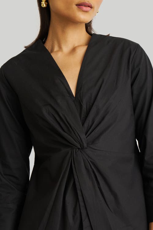 Reistor Women's Front Twist Black Cotton Top In Black