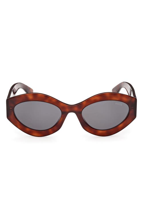 Emilio Pucci 54mm Geometric Sunglasses In Brown
