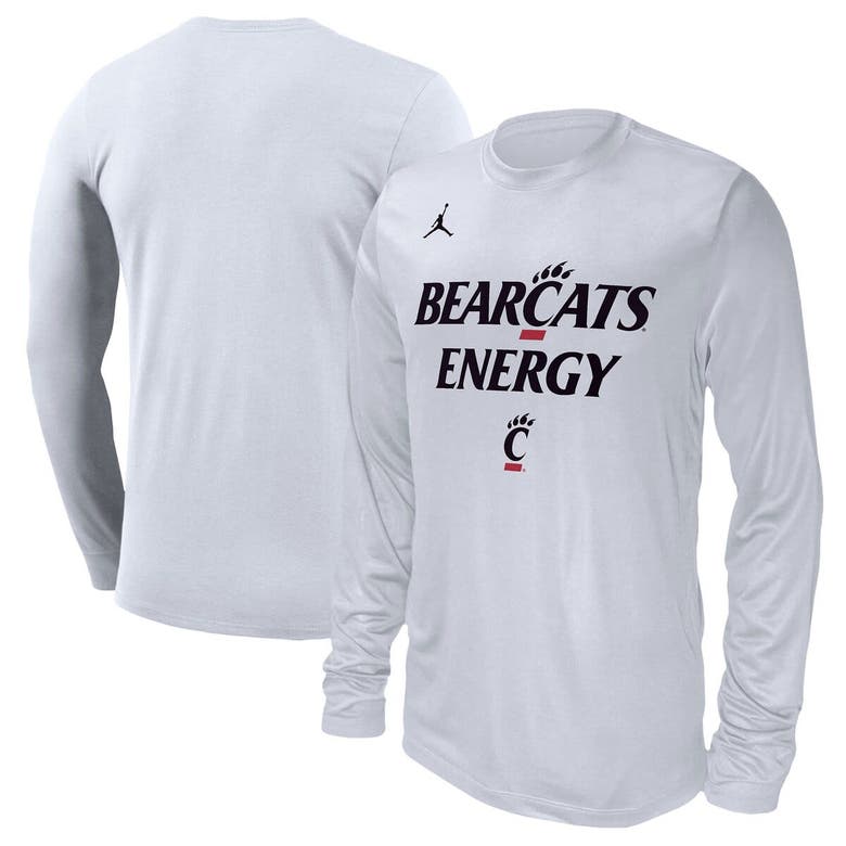 Shop Jordan Brand Unisex   White Cincinnati Bearcats 2024 On-court Bench Long Sleeve T-shirt