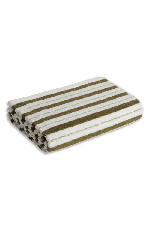 Shop Baina Franklin Organic Cotton Bath Towel In Caper/chalk